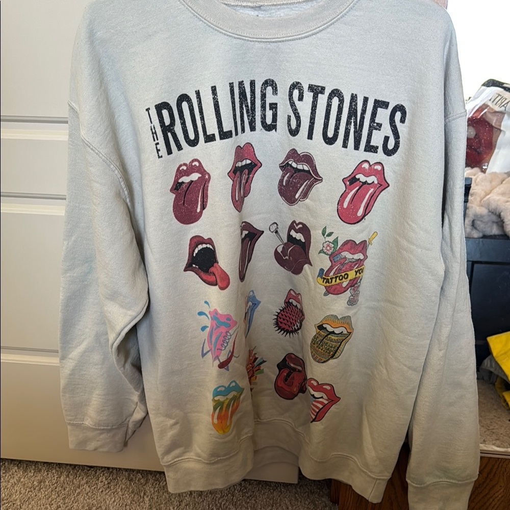 Altar'd State Gray Rolling Stones Graphic Sweater
